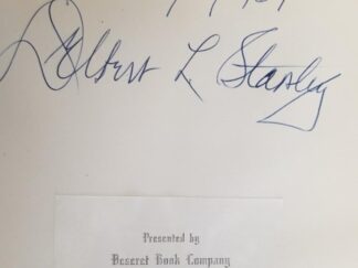 1957 -- Book Presented by Deseret Book Company to LDS Apostle, Delbert L. Stapley -- Signed