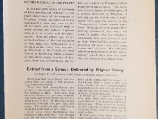 1876 -- Mormon Expositor -- Vol.1., No.1. -- Anti-Mormon Publication (Claims to have vulgar speeches by Brigham Young and Others)