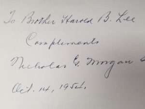 Book Presented to “Brother Harold B. Lee” by Nicholas G. Morgan Sr. — Statue of Daniel Cowan Jackling… Utah State Capital