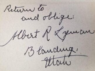 William J. Flake - Pioneer - Colonizer --- Inscribed & Signed by Albert R. Lyman