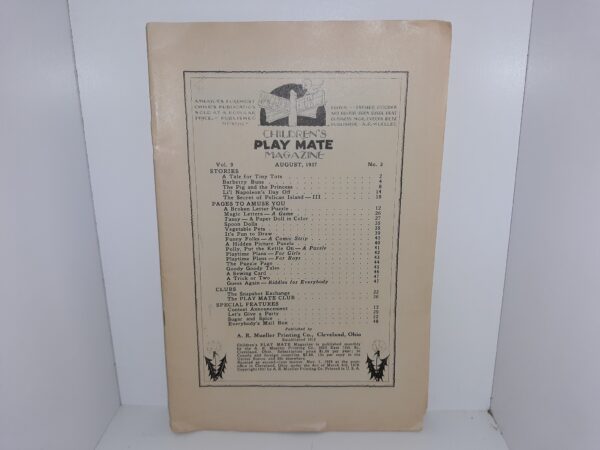 Children’s Play Mate Magazine: August, 1937 (1937)