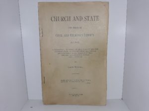 Church and State: The Issue of Civil and Religious Liberty in Utah (Missing Wrappers) (1896) ~ by Calvin Reasoner