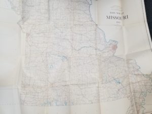 1965 — Base Map of Missouri — Folds out to 4 Feet Wide and 3.5 Feet Tall
