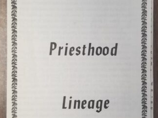 The Priesthood Lineage -- Rupert J. Fletcher (Cutlerite) -- Pamphlet -- In Response to a Question by an RLDS Person