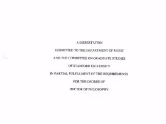 From Tone System to Personal Inspiration the Metaphysics of Counterpoint in 18th & Early 19th Century Germany — Unbound Dissertation