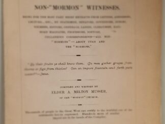 1878 -- The Fruits of Mormonism By Non-Mormon Witnesses -- A. Milton Musser -- 35-Page Booklet