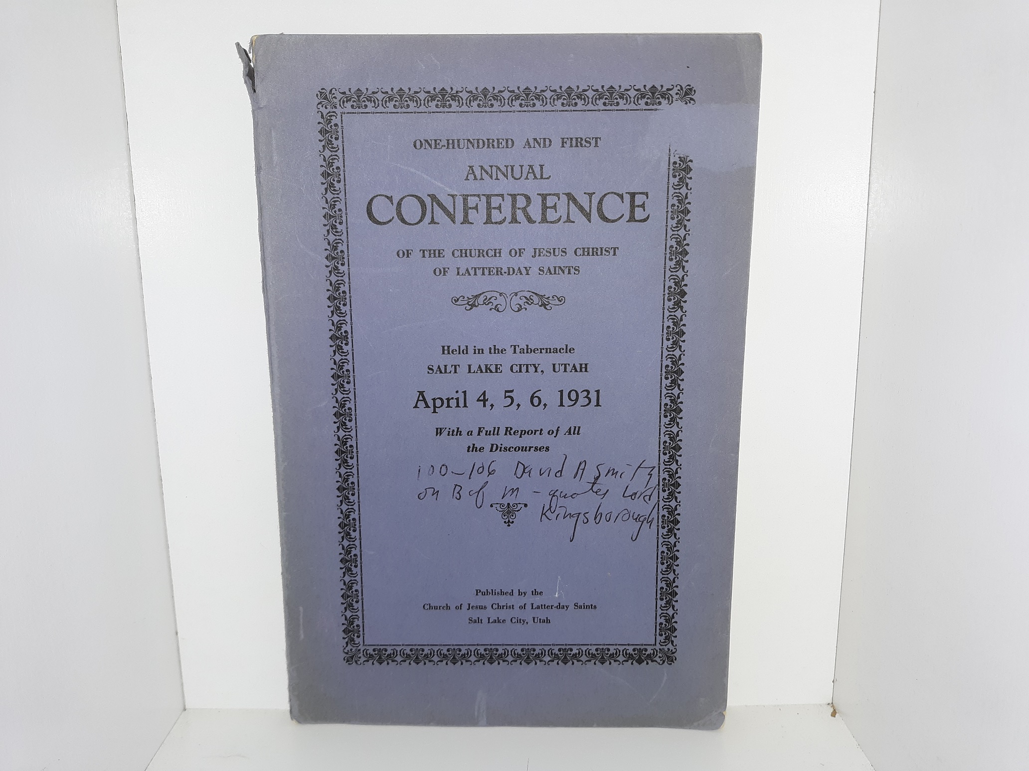 LDS General Conference Report: April 4, 5, 6, 1931 (1931)