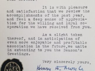 1928 -- Letter in Book Signed by Henry D. Moyle & 2 Others -- Flashes From The Eternal Semaphore