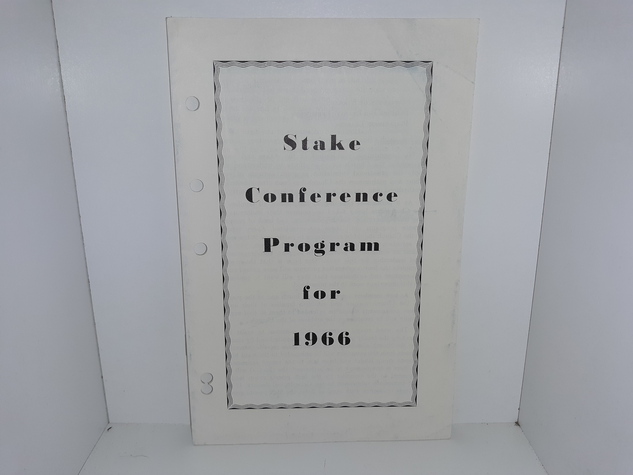 Stake Conference Program for 1966 (Pamphlet) (1966)