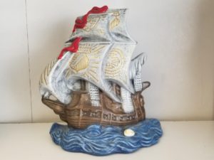 Ceramic Ship — Weighs about 1.7 Pounds / Just Under 8 Inches Tall