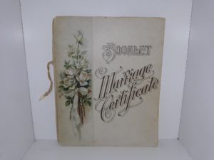 Marriage Certificate Booklet (Filled Out For Oscar Fredrick Kluenter and Elizabeth Santer) (1912)