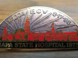 Napa State Hopital 1875 — #1004 ECV 8-17-96 — Pin — [Sam Brannan E Clampus Vitus Fraternity]