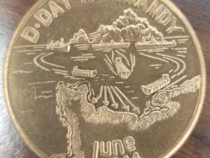 D-Day Normandy June 1944 — Coin — S. S. Jeremiah O’Brien — Launched June 19, 1943, Liberty Ship — Gold-Colored Round