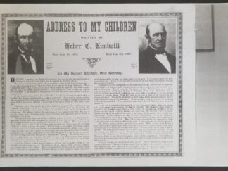 Photocopy:   Address To My Children Written by Heber C. Kimball --- 2 Columns with Border