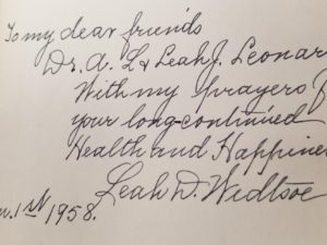 1953 — Book Inscribed & Signed by Leah D. Widtsoe — In A Sunlit Land – The Autobiography of John A. Widtsoe — Hardbound