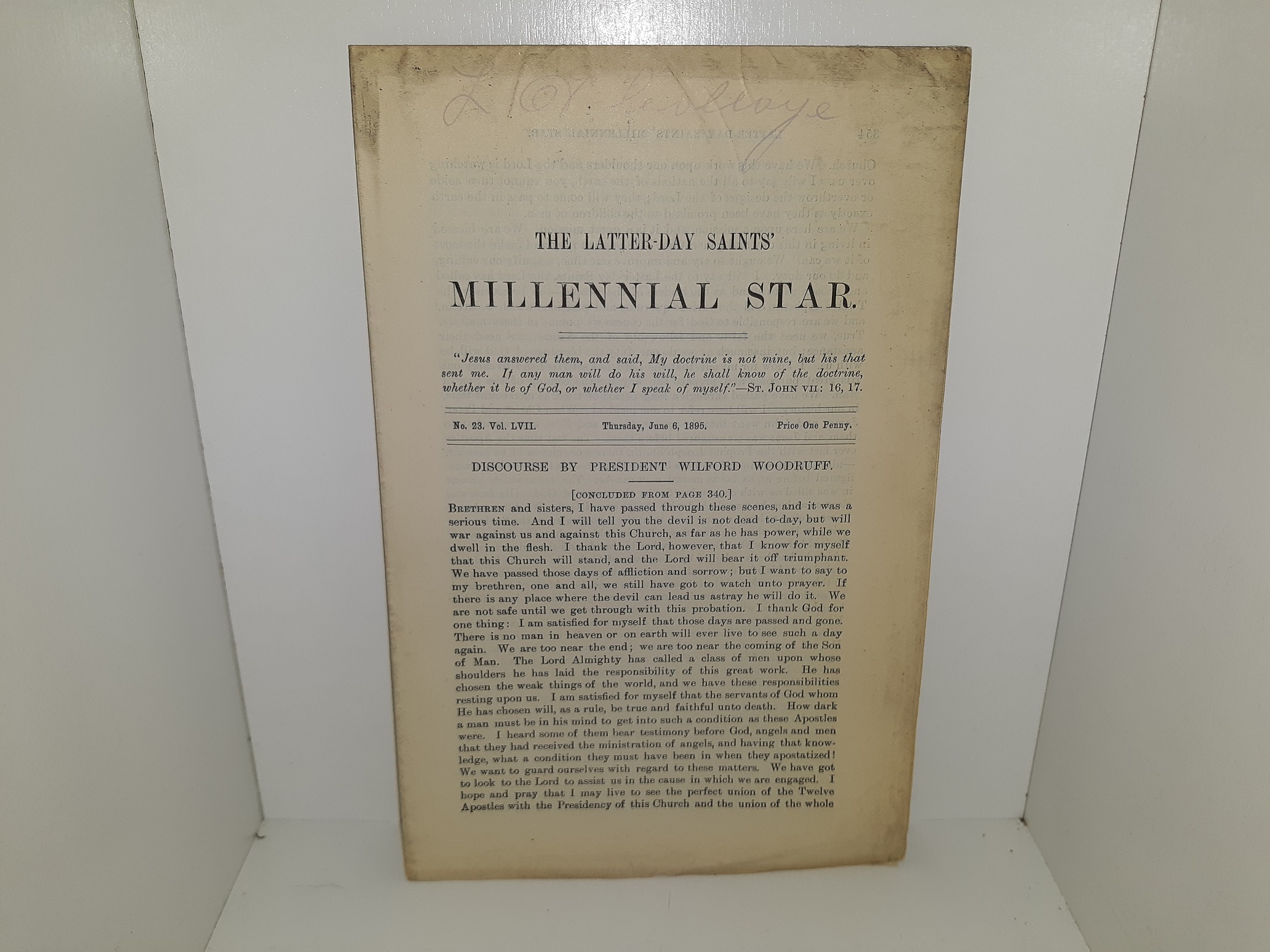 The Latter-day Saints’ Millennial Star: No. 23, Vol. 57, Thursday, June 6, 1895 (Pamphlet) (Uncut) (1895)