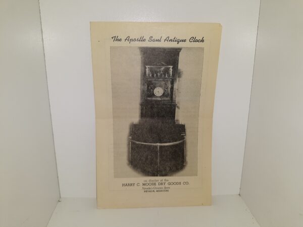 The Apostle Saul Antique Clock on Display at the Harry C. Moore Dry Goods Co. (Pamphlet)