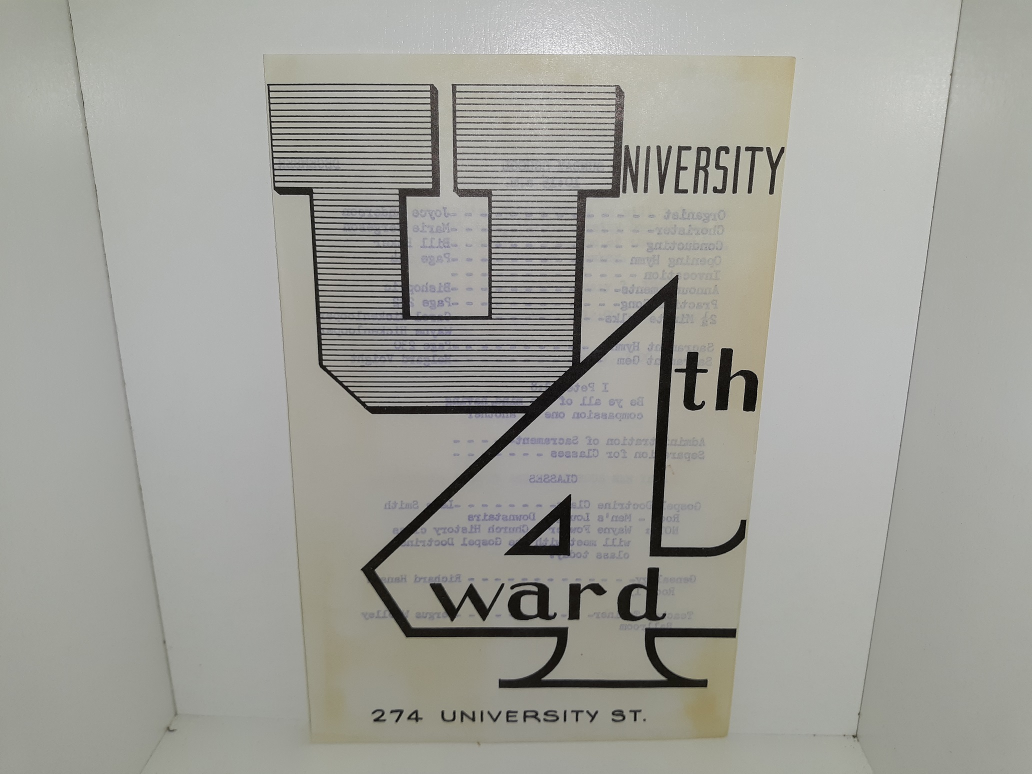 University 4th Ward Program (Pamphlet) (1963)