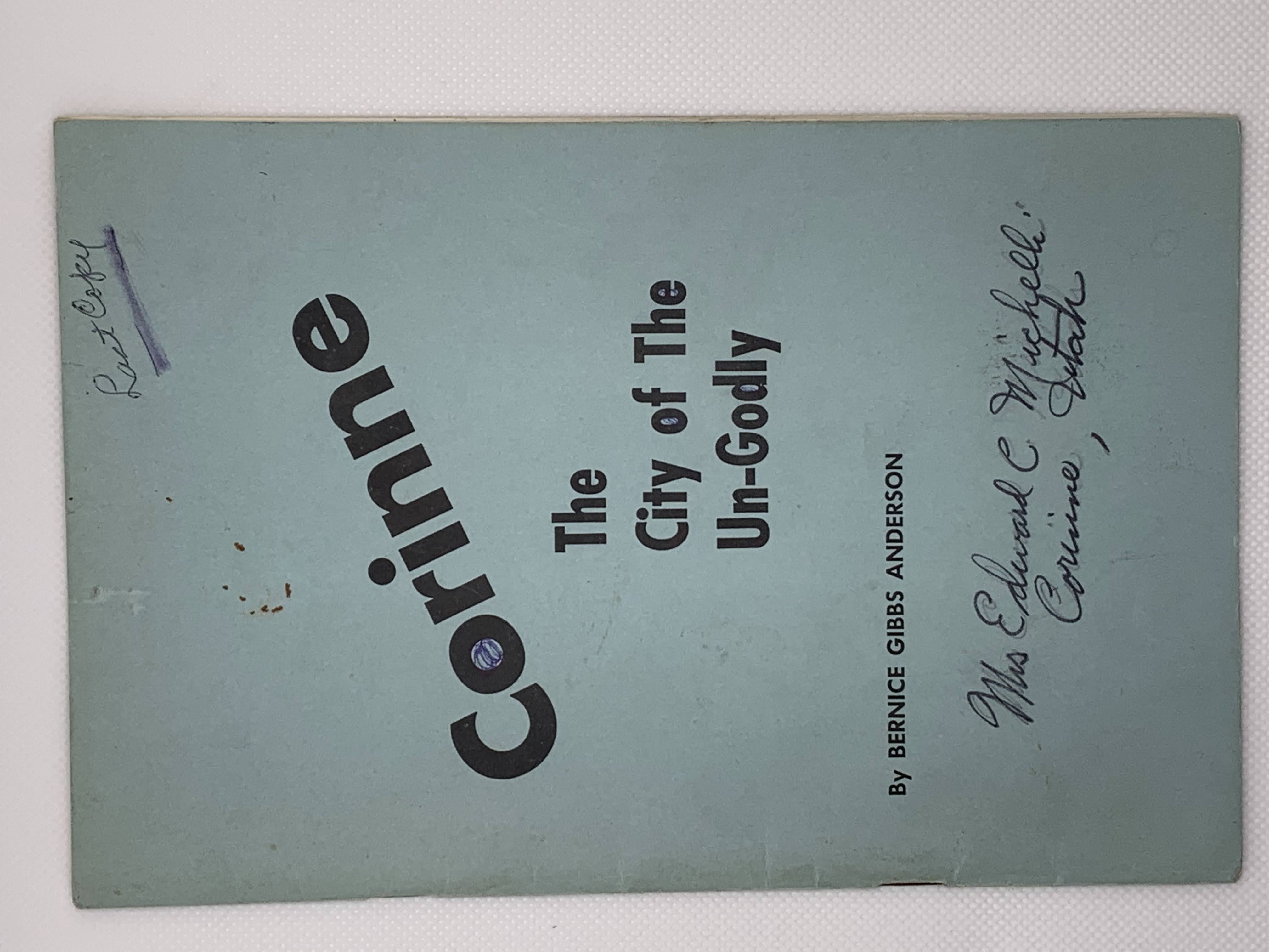 Corinne: The City of the Un-Godly (unknown year) by Bernice Gibbs Ander