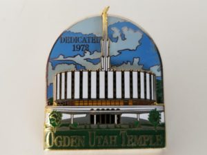 Ogden Utah Temple Pin — Like New — 1.5″ Tall — “Dedicated 1972” — [This pin depicts the old temple; it was later remodeled and now looks different]