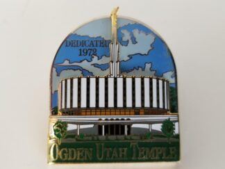 Ogden Utah Temple Pin --- Like New --- 1.5" Tall --- "Dedicated 1972" --- [This pin depicts the old temple; it was later remodeled and now looks different]