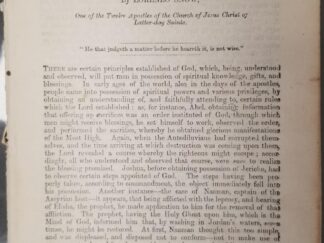 The Only Way To Be Saved — Lorenzo Snow — 8 Pages — Published in Liverpool by Albert Carrington