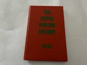 1993- Utah Livestock Brand Book Supplment- Utah Department of argriculture