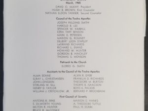 Envelope with Pictures: “The General Authorities of The Church of Jesus Christ of Latter-Day Saints March, 1965”