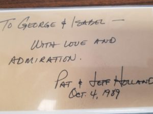 Small Piece of Paper — Inscribed & Signed by Elder Jeffrey R. Holland & His Wife Pat