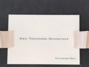 Mrs. Theodore Roosevelt — Card with Light-Colored Pink Ribbon
