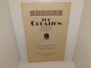 The Creation: An Oratorio (Program) (1928) ~ by Josef Haydn