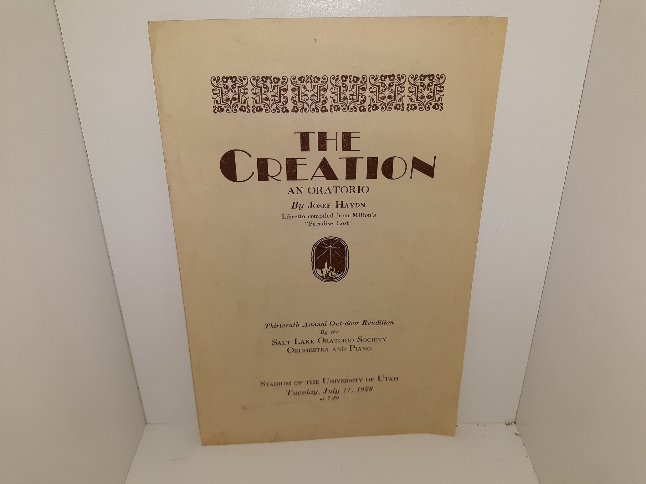 The Creation: An Oratorio (Program) (1928) ~ by Josef Haydn