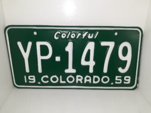 A matching pair of Colorado License Plates: YP-1479 (Colorado, 1959)