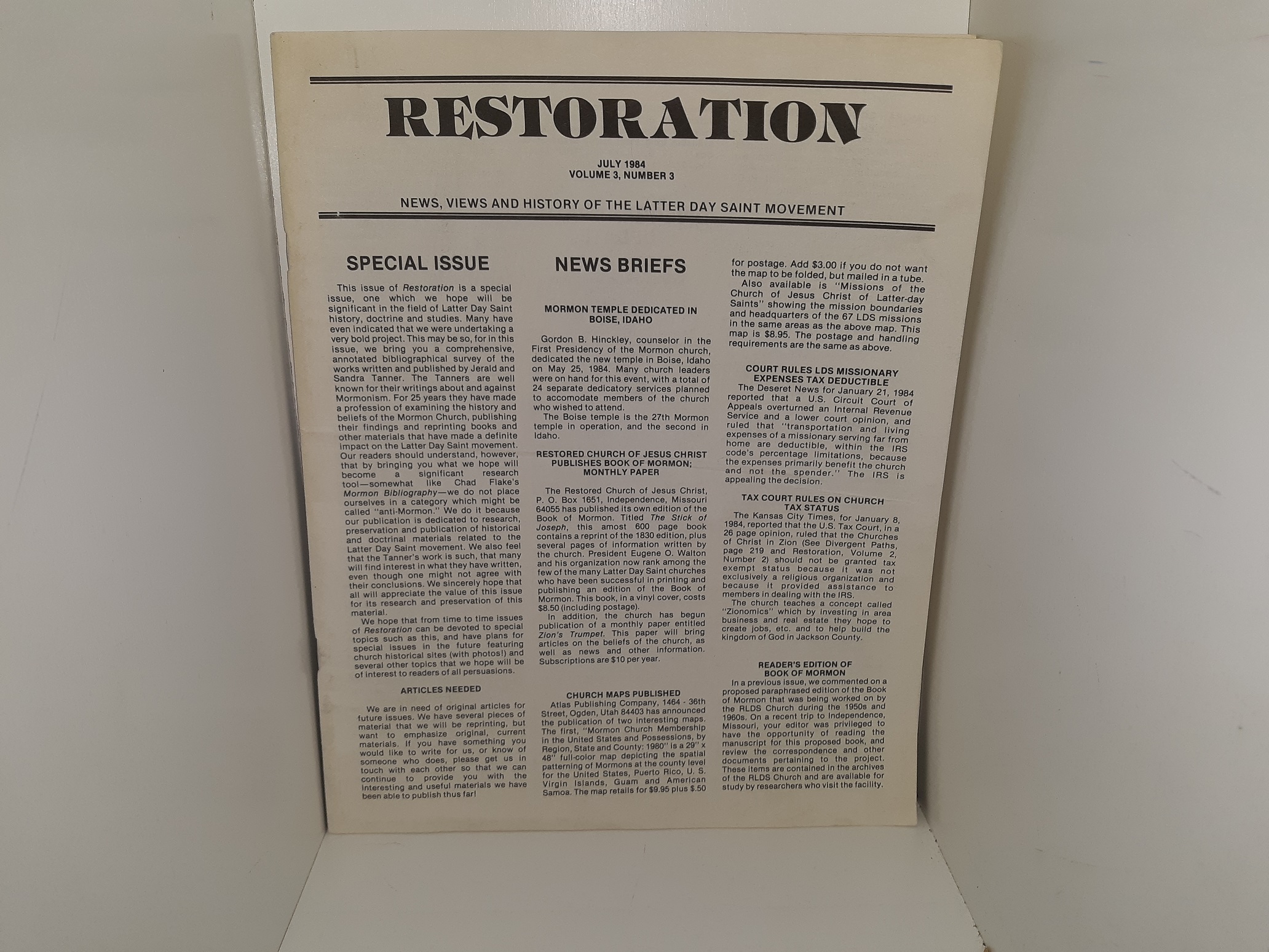 Restoration: Vol. 3, No. 3, July 1984 (1984)