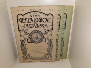 3 Issues of The Utah Genealogical and Historical Magazine from the year 1922 (See Details)
