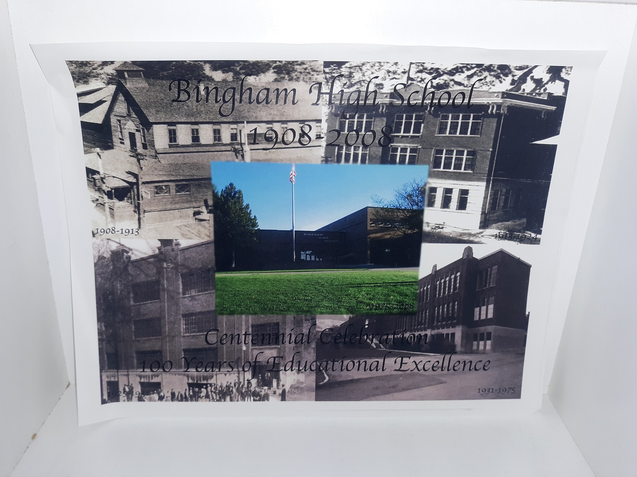 Bingham High School: The First 100 Years w/ Print of a Collage of the school (1908-2008) (Signed & Inscribed) (2008) ~ by Scott Crump
