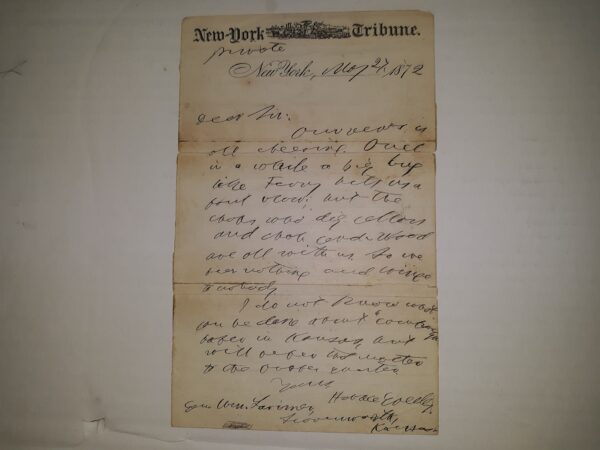 A Private letter from the New-York Tribune Dated May 27, 1872 (Letter) (1872)