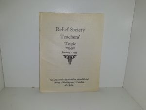 Relief Society Teachers’ Topic: January – 1934 (Pamphlet) (1934)