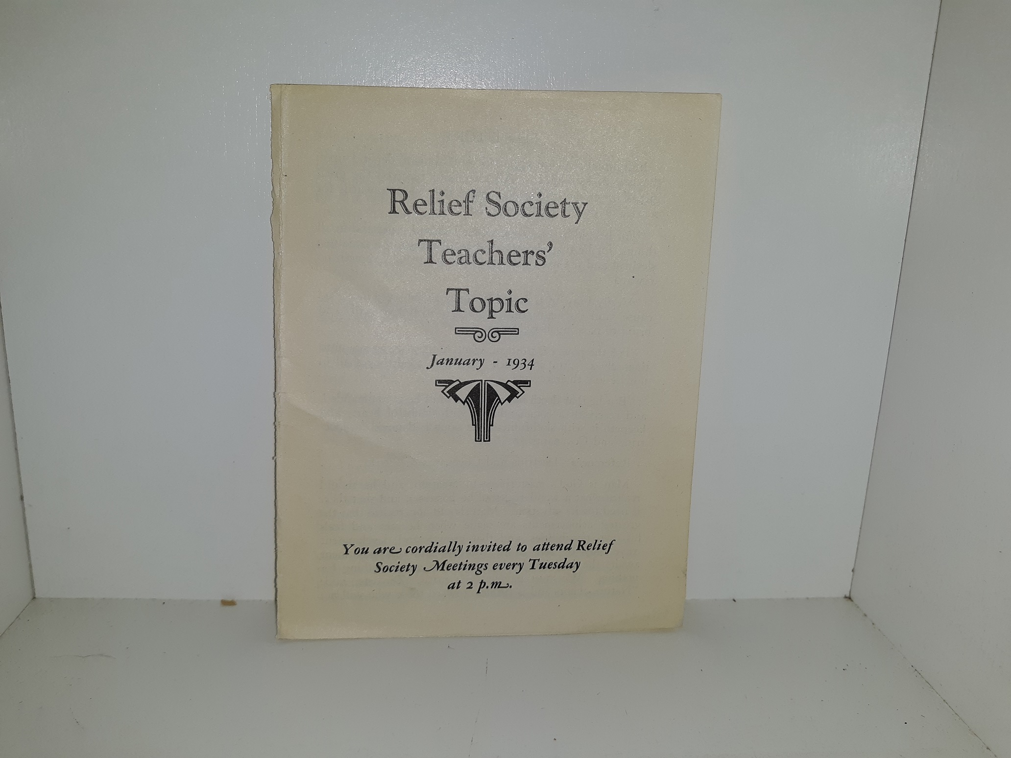 Relief Society Teachers’ Topic: January – 1934 (Pamphlet) (1934)