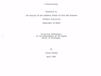 The Thirteenth Note: A Dissertation --- Unbound Thesis