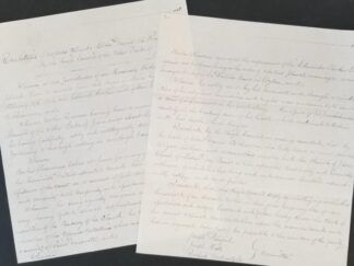 1892 -- Resolutions of Respect Towards Elder Daniel B. Rawson by the High Council of the Weber Stake of Zion -- 2 Page Handwritten Document