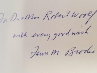 1974 — Thomas Jefferson, An Intimate Story — Fawn Brodie — First Edition Inscribed & Signed by Fawn Brodie