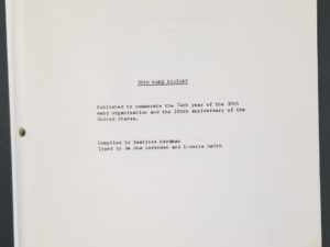 30TH Ward History – Published to Commemorate the 74th Year of the 30th Ward Organization and the 200th of the United States — Compiled by Beatrice Hardman