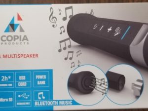 Copia Products — 5 in 1 Multispeaker — Wireless Speaker Flashlight Charger — Model No.: CPSP-001-BLK — 810190031940