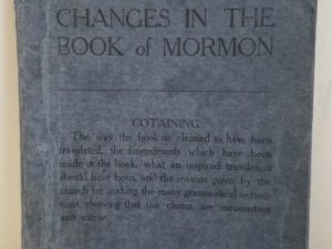 1898 — 2000 Changes in the Book of Mormon — Lamoni Call — Small Softbound Booklet
