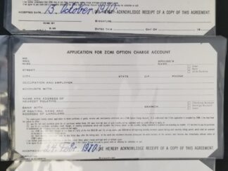 Application for ZCMI Option Charge Account --- Card --- Dated 1970