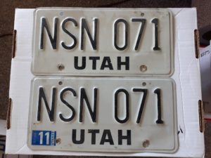 2 Utah License Plates: NSN 071, 1983