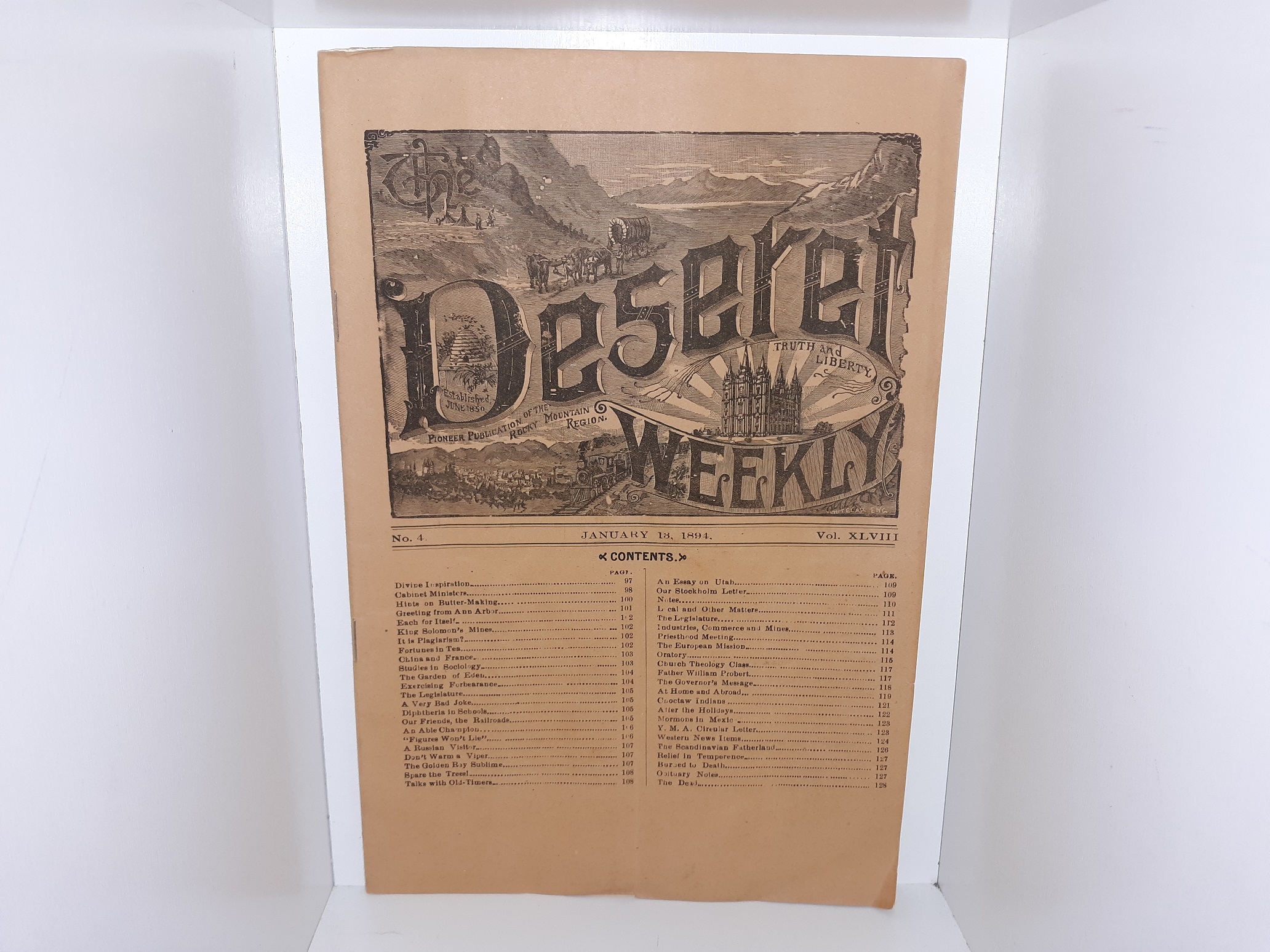 The Deseret Weekly: Vol. 48, No. 4, January 13, 1894 (1894)