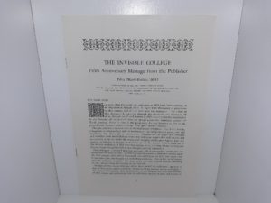 The Invisible College: Fifth Anniversary Message from the Publisher (1962) ~ by Félix MartÃ-Ibáñez, M.D.