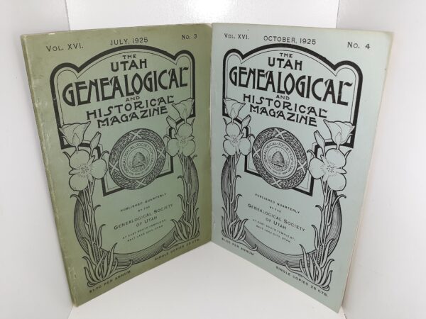 2 Issues of The Utah Genealogical and Historical Magazine from the Year 1925